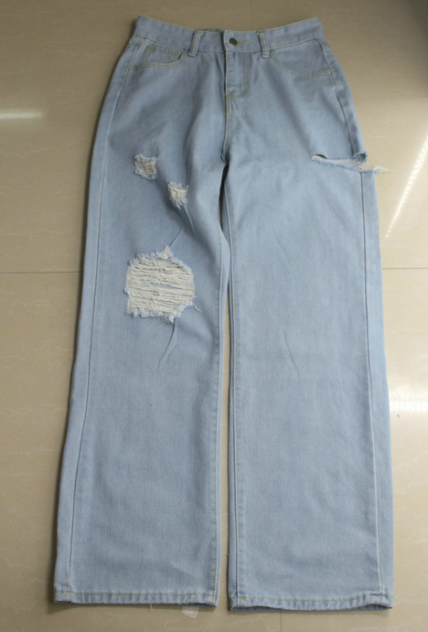 High Waist Hole Jeans