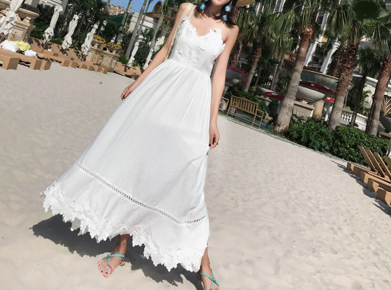White Backless Maxi Dress