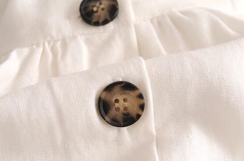 Beige Front Buttons Dress