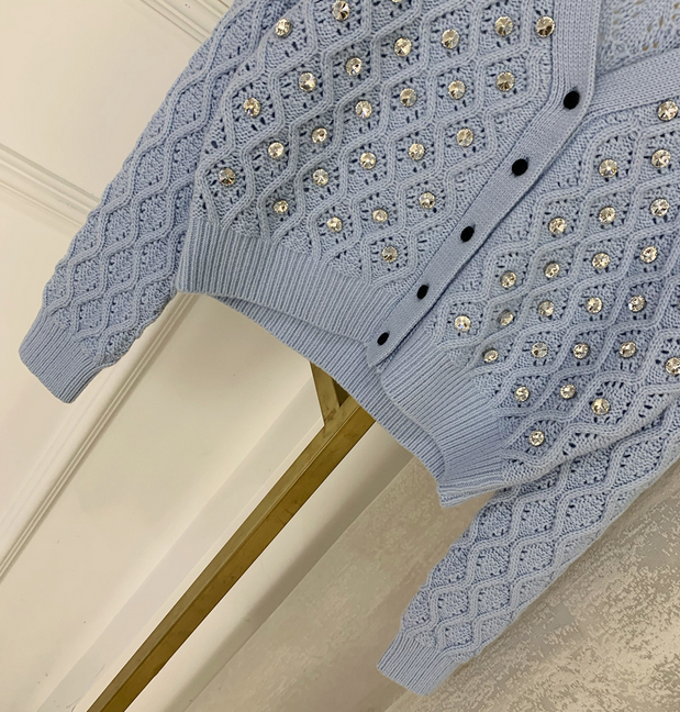 Beading Hollow Out Cardigan