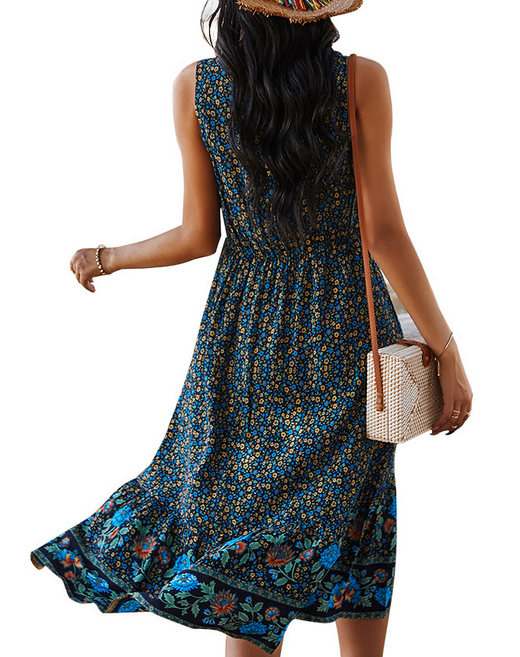 Floral Sleeveless Maxi Dress