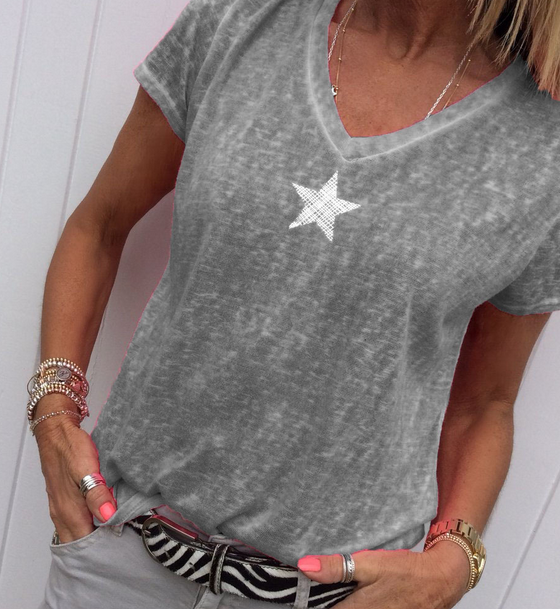 Stars V Neck Top