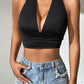 Deep V-neck Strapless Top