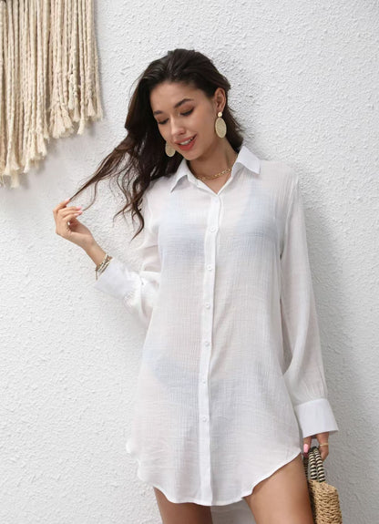 Front Buttons Solid Color Top