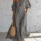 Stripe Off The Shoulder Maxi Dress
