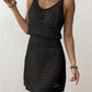 Hollow Out Stretch Waist Cinching Suspender Dress