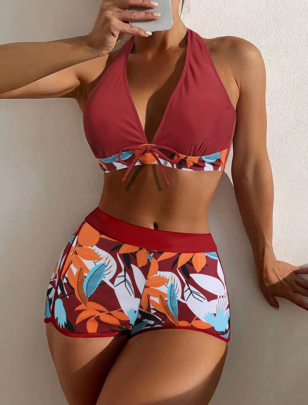 Leaves Pattern Bikini Set