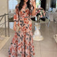 V Neck Floral Maxi Dress