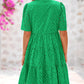 V-neck Hollowed-out Lace Dress