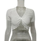 Knitted Hollow Out Short Sleeved Vest