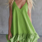 V-neck Ruffled Mini Dress