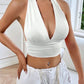 Deep V-neck Strapless Top