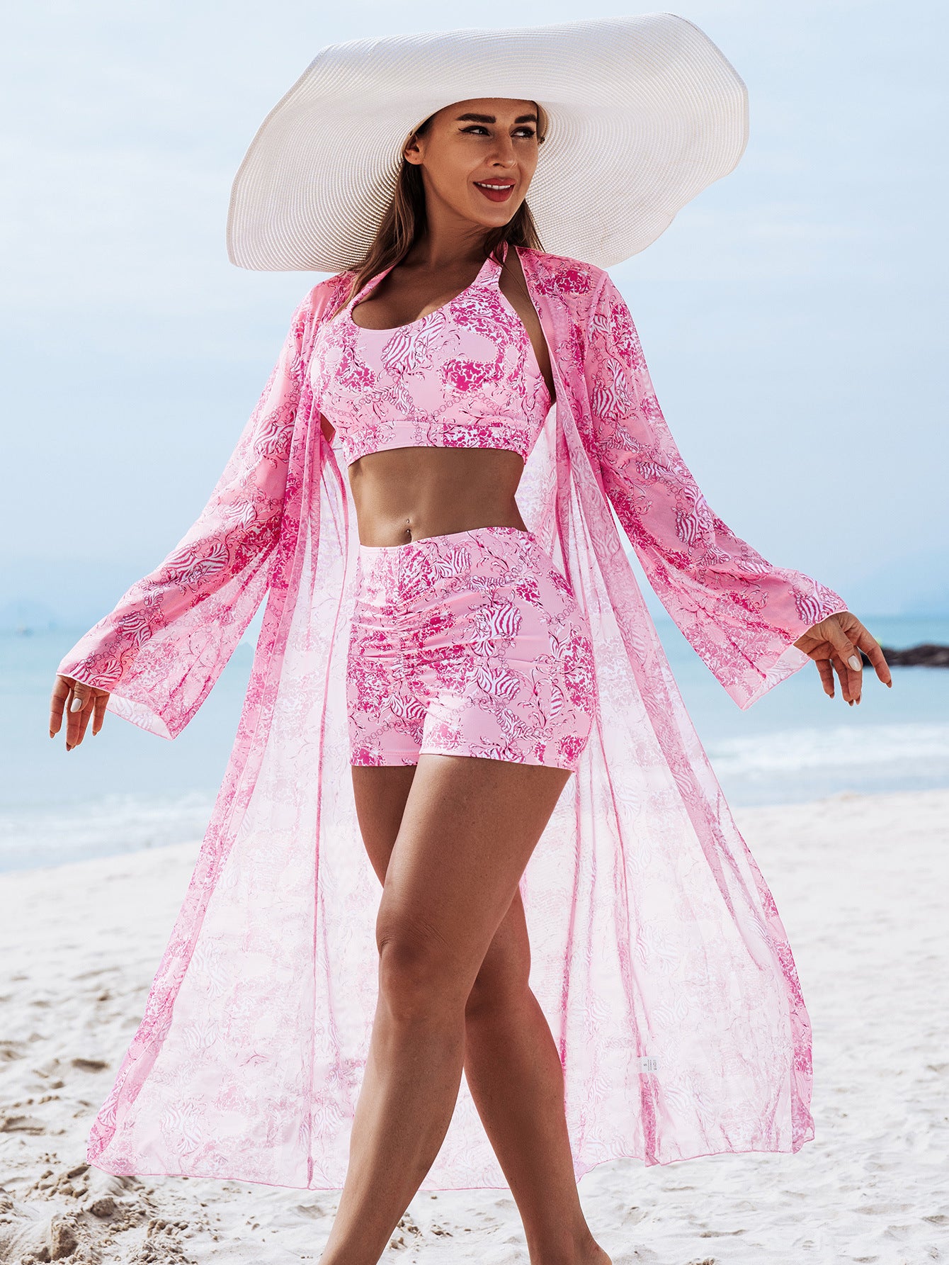 Multi Color Three Pieces Swimsuit