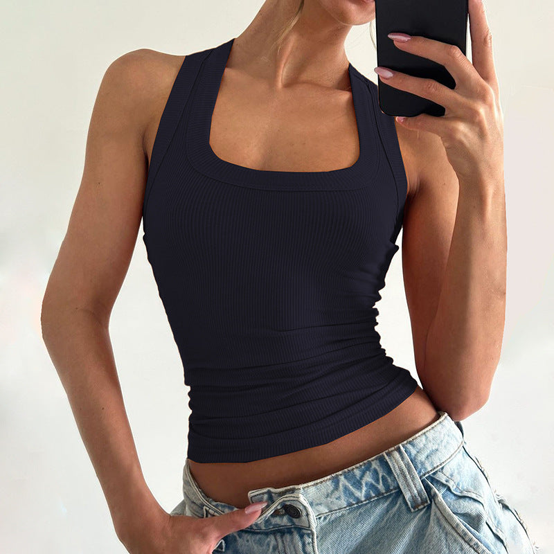 Solid Color Sleeveless Vest