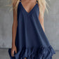 V-neck Ruffled Mini Dress