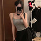 Dots Print With Padded Tank Top