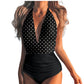 Deep V Neck Backless Swimsuit