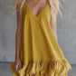 V-neck Ruffled Mini Dress