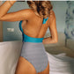 Deep V Neck Backless Swimsuit