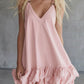 V-neck Ruffled Mini Dress