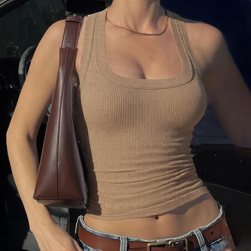 Solid Color Sleeveless Vest
