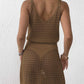 Hollow Out Stretch Waist Cinching Suspender Dress