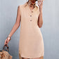 Front Buttons Sleeveless Dress