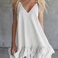 V-neck Ruffled Mini Dress