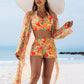 Multi Color Three Pieces Swimsuit
