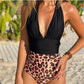 Deep V Neck Backless Swimsuit