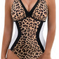 Deep V Neck One Piece Swimsuit