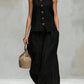 Casual Button-down Vest And Pocket Trousers Set