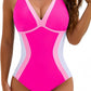 Deep V Neck One Piece Swimsuit