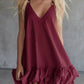 V-neck Ruffled Mini Dress