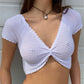 Knitted Hollow Out Short Sleeved Vest