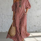 Stripe Off The Shoulder Maxi Dress