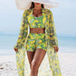 Multi Color Three Pieces Swimsuit