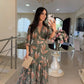 V Neck Floral Maxi Dress