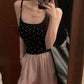 Dots Print With Padded Tank Top
