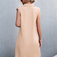 Front Buttons Sleeveless Dress