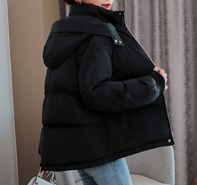 Hooded casual down cotton jacket