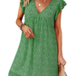 V Neck Floral Chiffon Dress