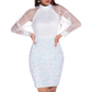White Sequins Bodycon Dress