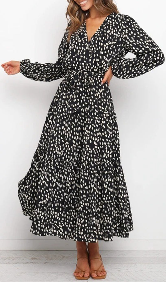 Leopard print Long Sleeve Dress