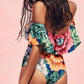 Falbala Floral One Piece Swimsuit, bikini, VIVIMARKS