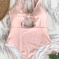 Pink Cut Out One Piece Swimsuit