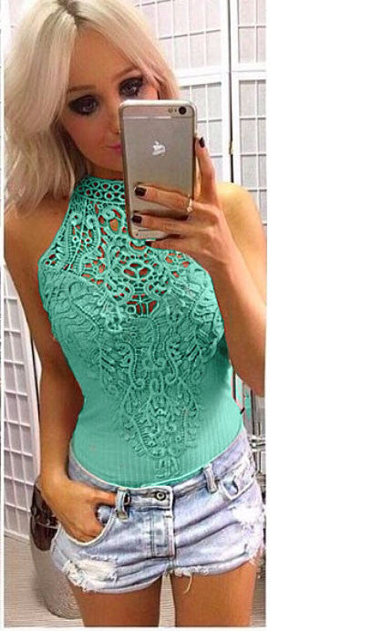 Lace Sleeveless Romper, romper, VIVIMARKS