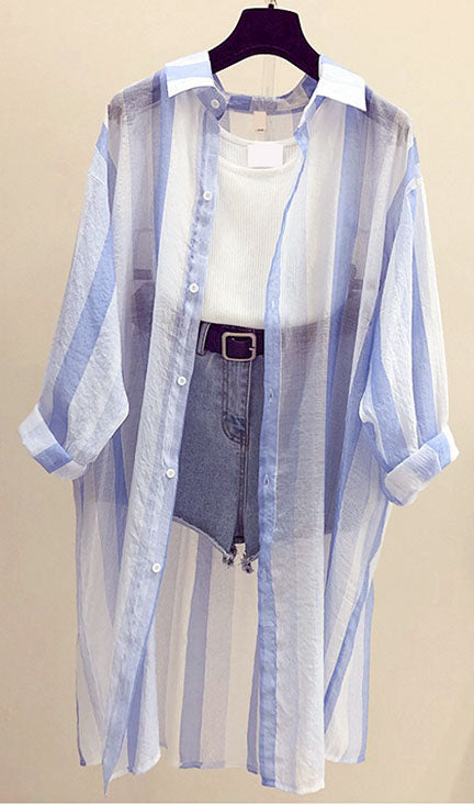 Stripe See-through Cardigan