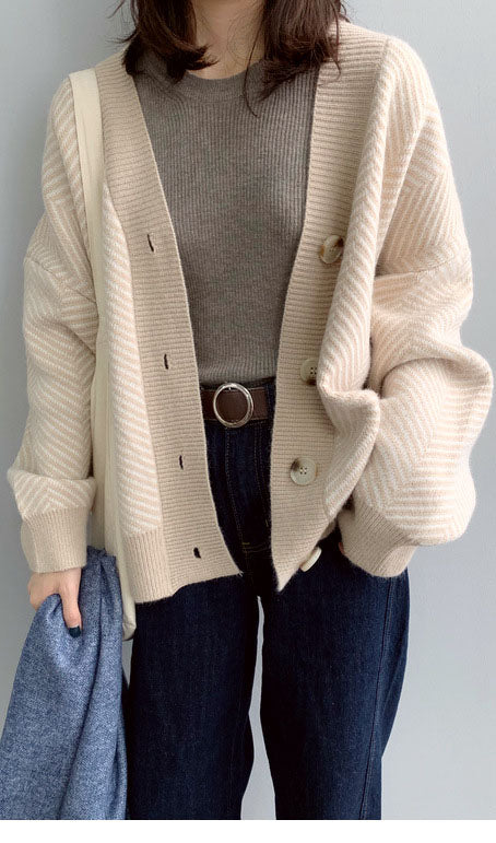 Stripe Sweater Cardigan