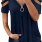 Hollow Out Zipper Top